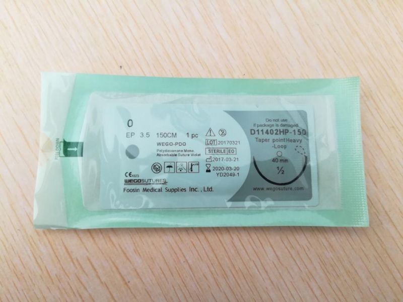 Absorable Pdo Suture with Heavy Needle, Loop