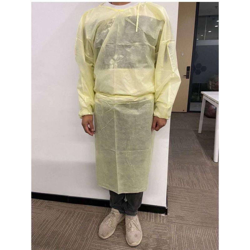 Hooded Disposable Gown Microporous Coverall Safety Full Body Protection Clothing