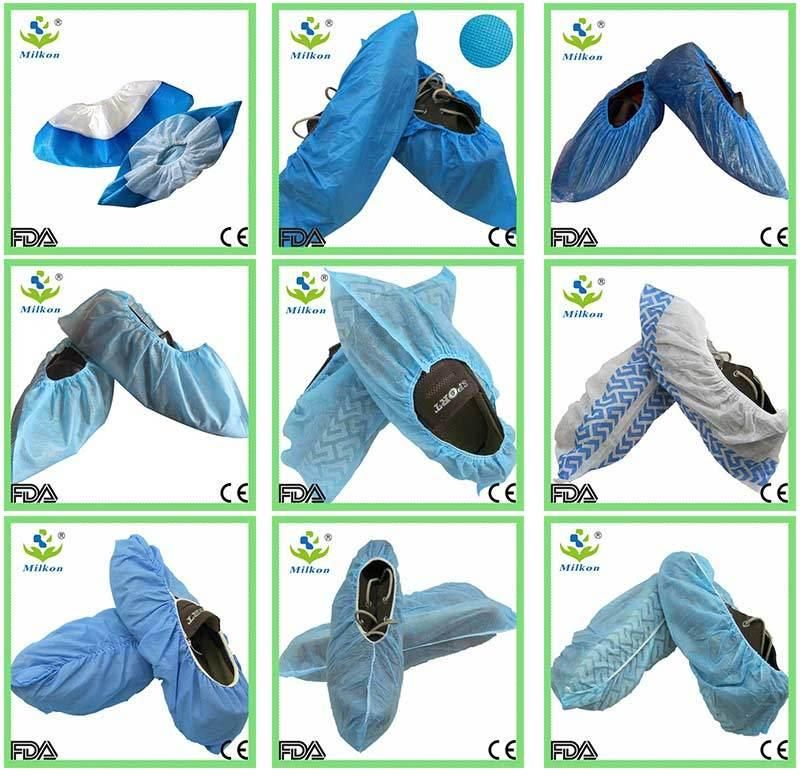 Blue Large CPE Booties Shoes Protectors Coverings, 17X41cm Disposable CPE Shoe Covers