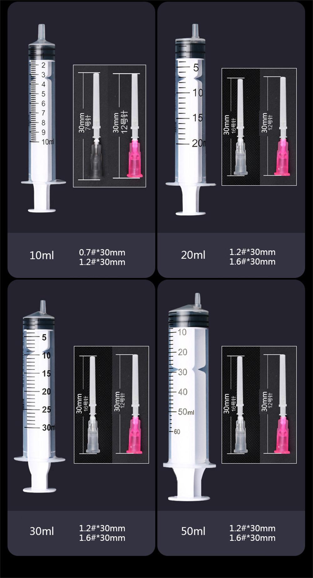 Syringes with Blunt Tip Syringe with Dispensing Needles and Syringe Cap for Experiments