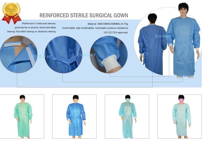 Sterile Disposable SMS Non Woven Surgical Gown