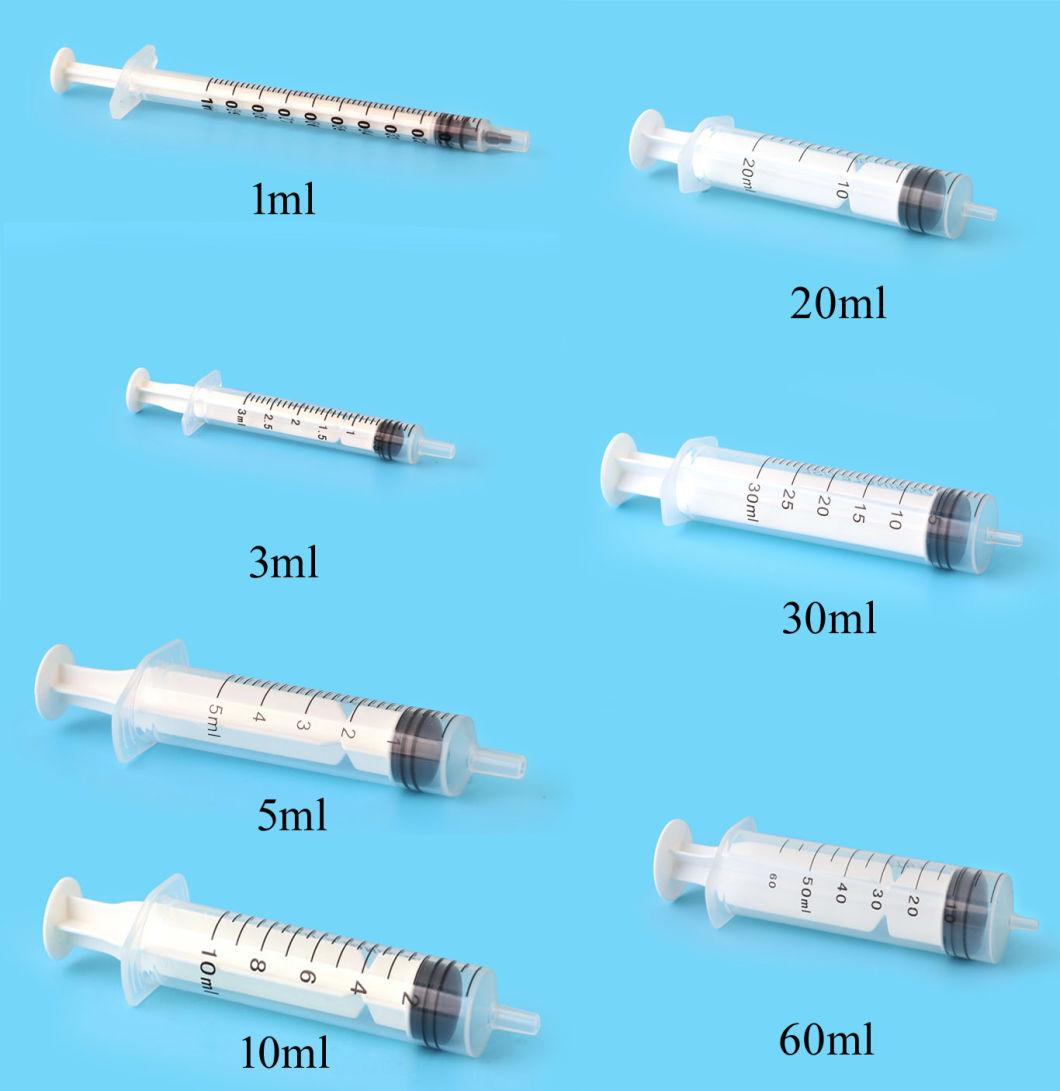 3-Part Disposable Syringe 5ml Luer Slip & Luer Lock with Needle Eo Sterilized