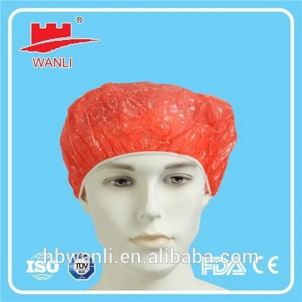 High Quality Xianwanli Brand Disposable PE Shower Cap Disposable PE Head Cover Disposable PE Bouffant Cap Apply to Salon