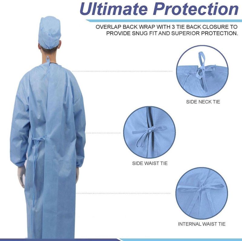 Disposable Medical Isolation Gown Manufacturer Wholesale Hospital Blue Disposable Medical Clothing Surgical Gown