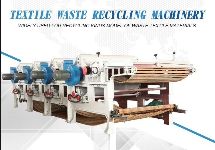 Waste Cotton Fiber Textile Six Roller Cotton Fabric Waste Recycling Machine Textile Garment Waste Recycling Machine for Sweater