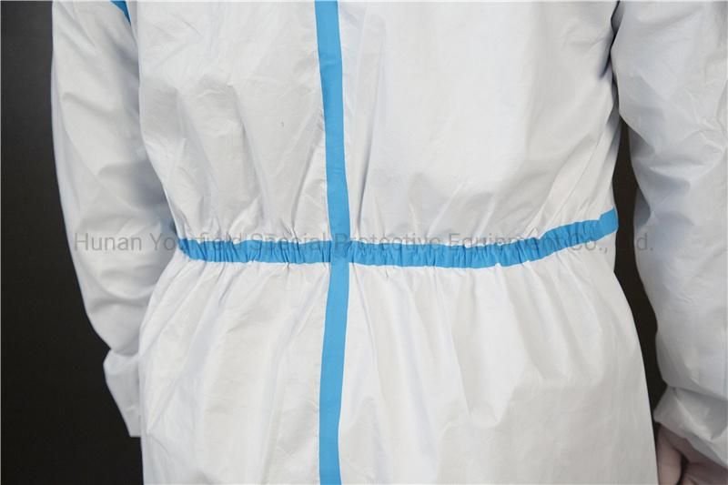 Yourfield Manufacturer China National Standard GB 19082-2009 Sterile Disposable Protective Hooded Gown Garment Clothing