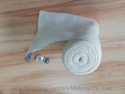 Free Sample Hf B-1 Elastic Plain Bandage with Metal Clips Hot Sale Woven Edge