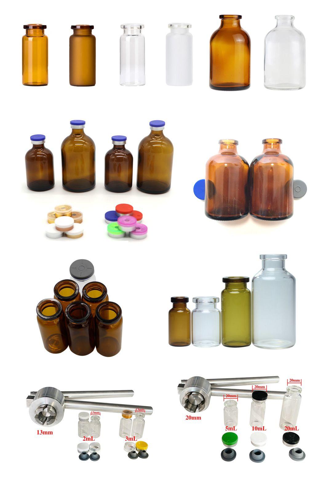 10ml Clear Injection Glass Vial/Stopper with Lids Small Medicine Bottles Experimental Test Liquid Containers