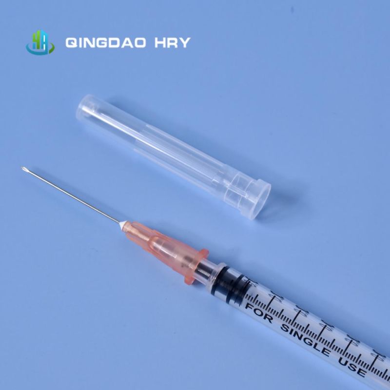 Manufacture of 1ml 3 Part Disposable Syringe Luer Slip with/Without Needle FDA 510K CE &ISO