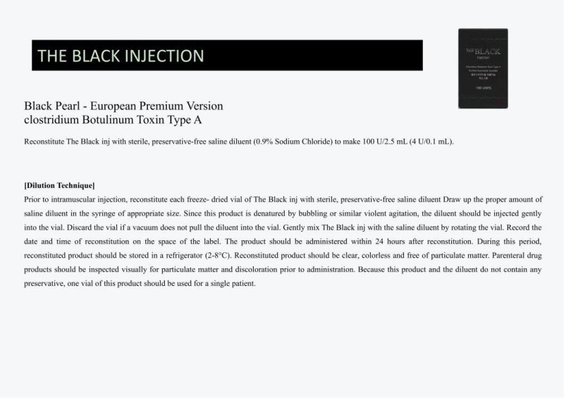 Korea Medical Supply Black Injection Botax Btx The Black Inj 100u No Need Cold Chain Transportation