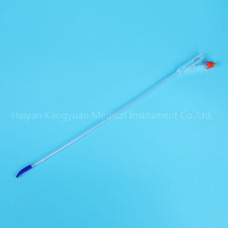 Integrated Flat Balloon Silicone Urinary Catheter with Round Tip, Tiemann Tip, Open Tip, 2 Way, 3 Way Uretheral or Suprapubic Use Integral Flat