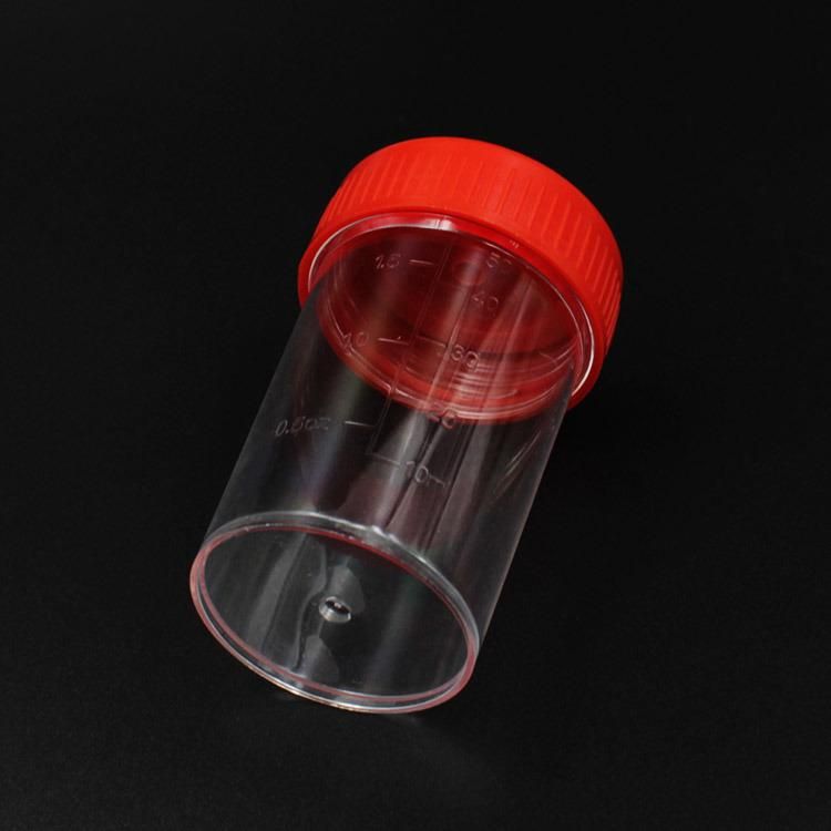 Disposable Plastic Urine Container 40ml 60ml 90ml 100ml 120ml Sample Urine Specimen Cup