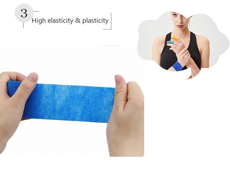 Medical Supplier 5cmx4.5m Colored Self-Adhesive Cohesive Elastic Bandage