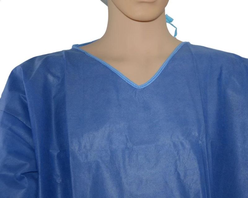 Factory Supply Disposable Frosted Shirt and Pants SMS Disposable Patient Gown