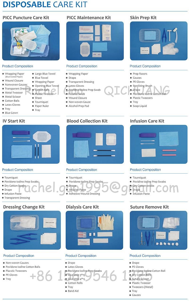 Medical Dressing Disposable Sterile Transparent Surgical Incision PU Film Pack Set