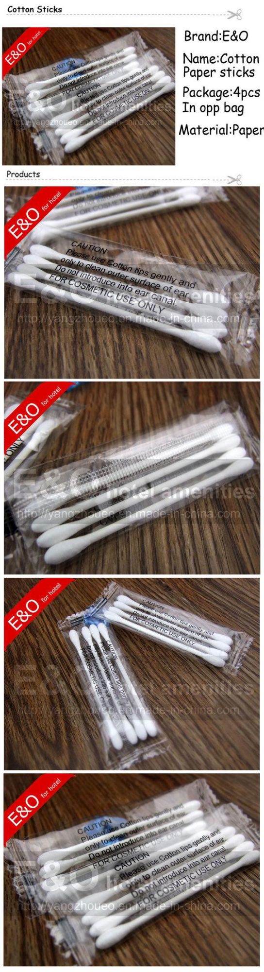 Hotel Vanity Kit, Disposable Cotton Paper Stick, Cotton Balls, Cotton Swab