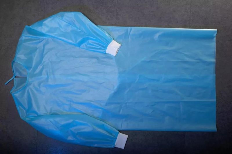 Disposable Medical Isolation Gown AAMI Level 1 Pppe Non-Woven Fabric 45g