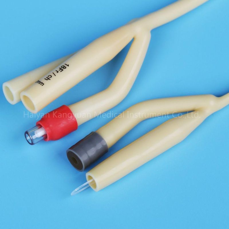 3 Way / 2 Way Silicone Coated Latex Foley Catheter Medical Instrument