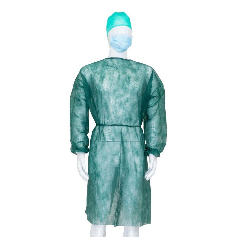 Water-Resistance Disposable Medical Use Isolation Gown with Short Sleeves Hospital Use Disposable Patient Gown