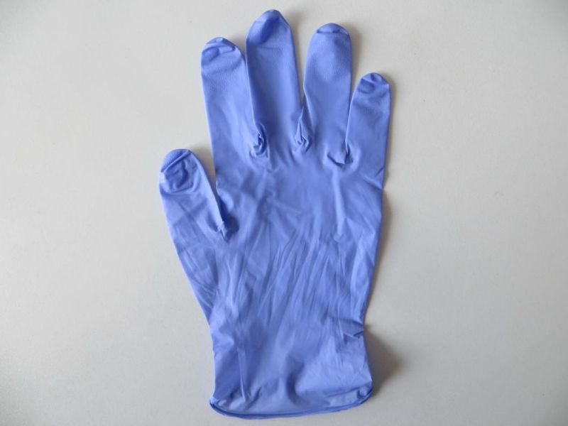 Size S-M-L-XL Blue Colour Powder Free Protective Disposable Nitrile Gloves