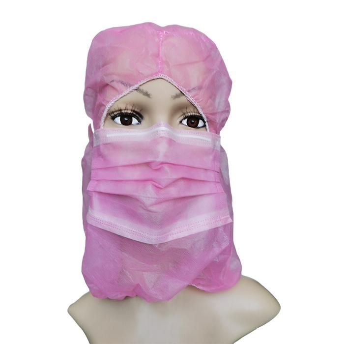 Spp Elastic Safety Single Use Head Cap Non-Woven Electronic Industry Workshop Hairnet Face Mask Beanie Hat