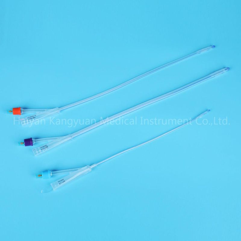 Standard All Silicone Urinary Foley Catheter 2 Way for Single Use Balloon Urethral