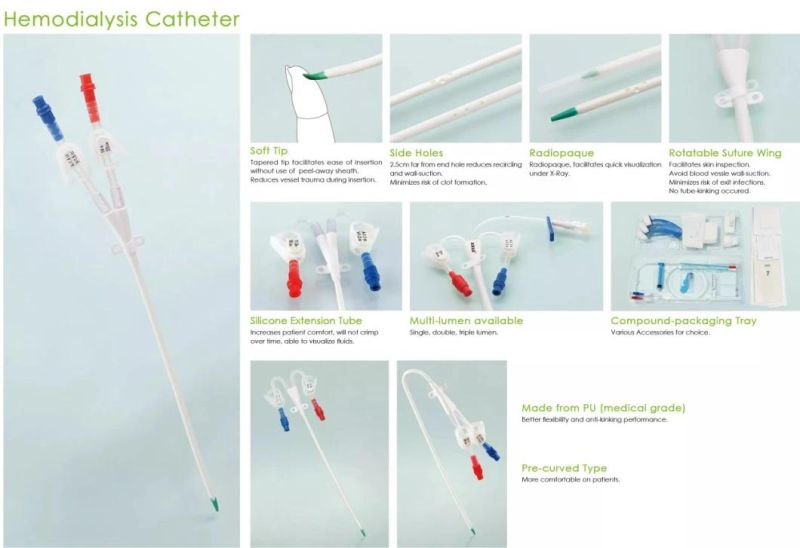 Medical Disposable Hemodialysis Catheter Kits Accessories for Blood Purification