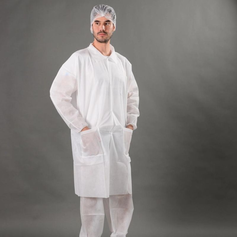 Hot Unisex Lab Coat for Doctor Nurse Single Use-Robe