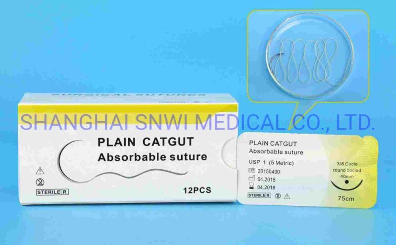 High Quality Synthetic Absorbable Disposable Medical Sterile Surgical Black Braided Silk Suture