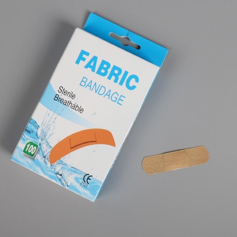 100PC/Box 72X19mm Skin Color Breathable Flexi Fabric Wound Dressing First Aid Plaster