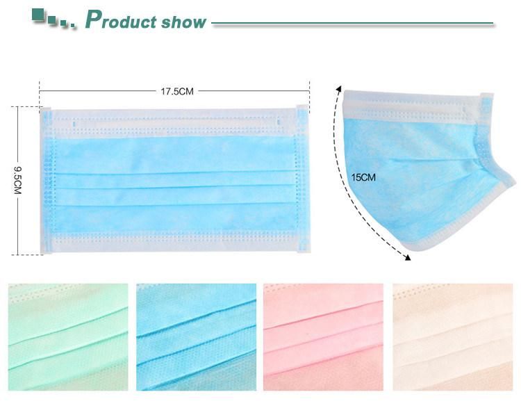 Earloop 3ply Colorful Nonwoven Face Mask