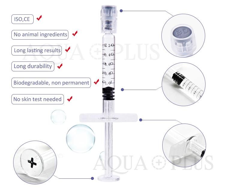 Injectable Ha Gel Cross Linked 2ml Deep Hyaluronic Acid Dermal Fillers