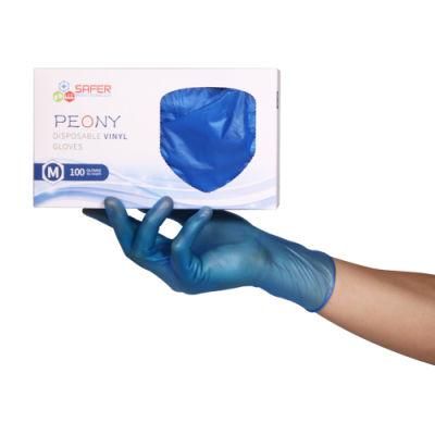 Blue Protective Food Hand Vinyl Powder Free Vinyl Gloves