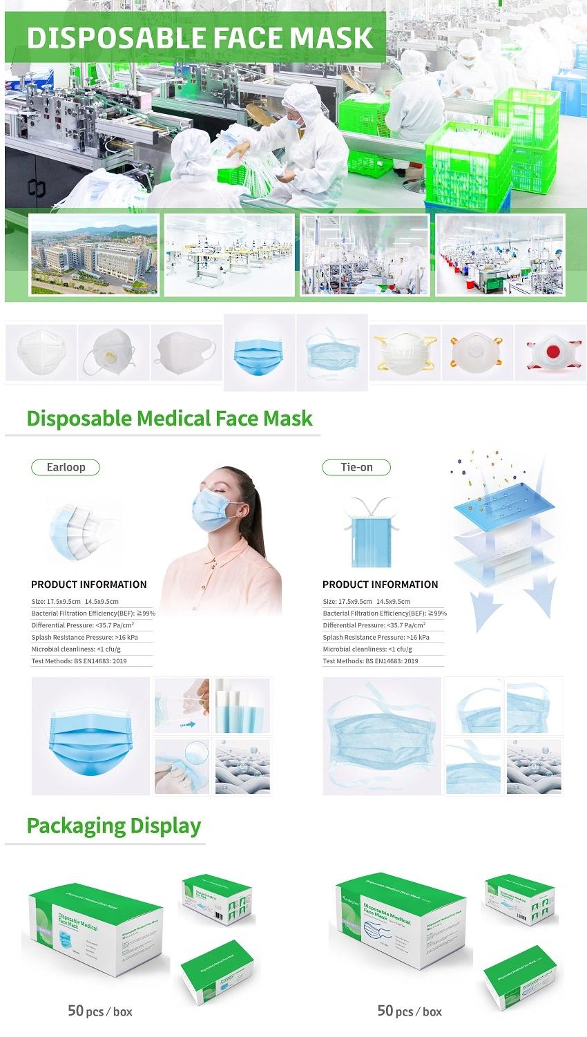 High Quality Medical Face Mask Non-Woven Disposable Hospital Doctor Protective Face Mask