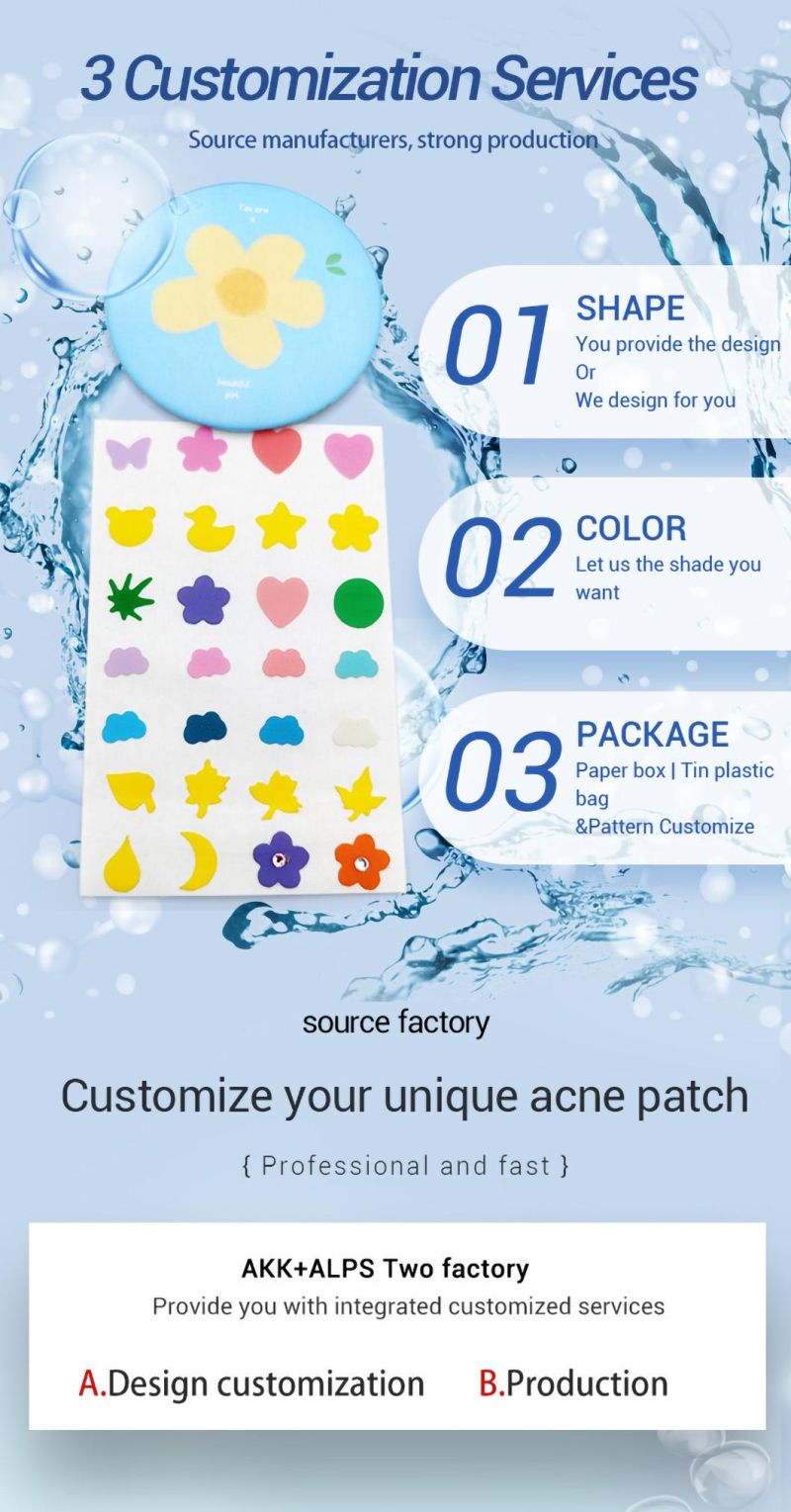 Alps First Label Hydrocolloid Pimple Customized Customize Shape Acne Patch