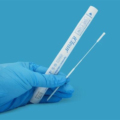 Iclean Flocked Nasal Nasopharyngeal Swabs Vtm Specimen Collection Swab Disposable Sampling Nose Swab Stick