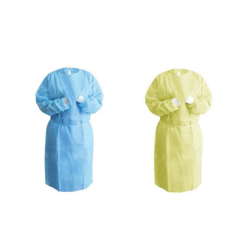 Disposable Non-Woven Isolation Gown PP SMS PP+PE Non-Woven Isolation Gown Level 2