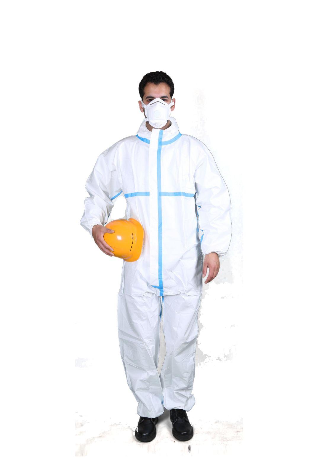 Type 456 Chemical Disposable Suit Disposable Full-Body Safety Clothing En 14126