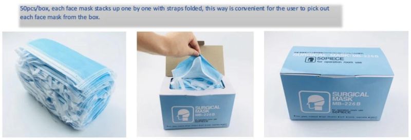 Non-Woven 3 Ply Surgical Mask Disposable Surgical Face Mask with Tie on