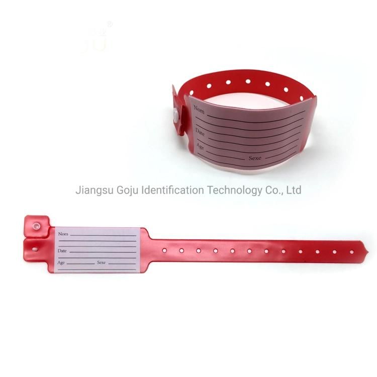 China Factory Wholesale PVC Medical Hospital ID Wristbands