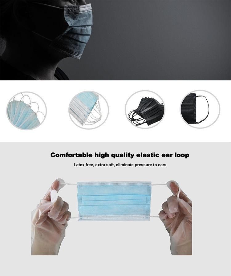 CE Certified Nonwoven Disposable Type Iir En14683 Bfe99% Surgical Medical Face Mask with Earloop China White List Supplier for Hospital