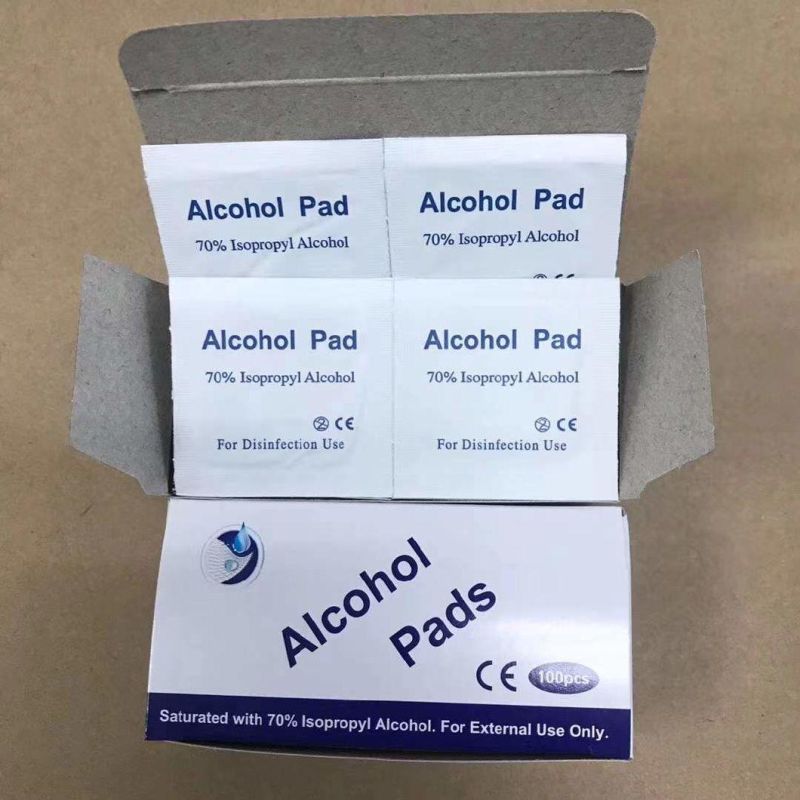 Best Quality Disposable Sterile or Without Sterile Alcohol Pad 70% Alcohol Wipes Pad 100pieces a Box