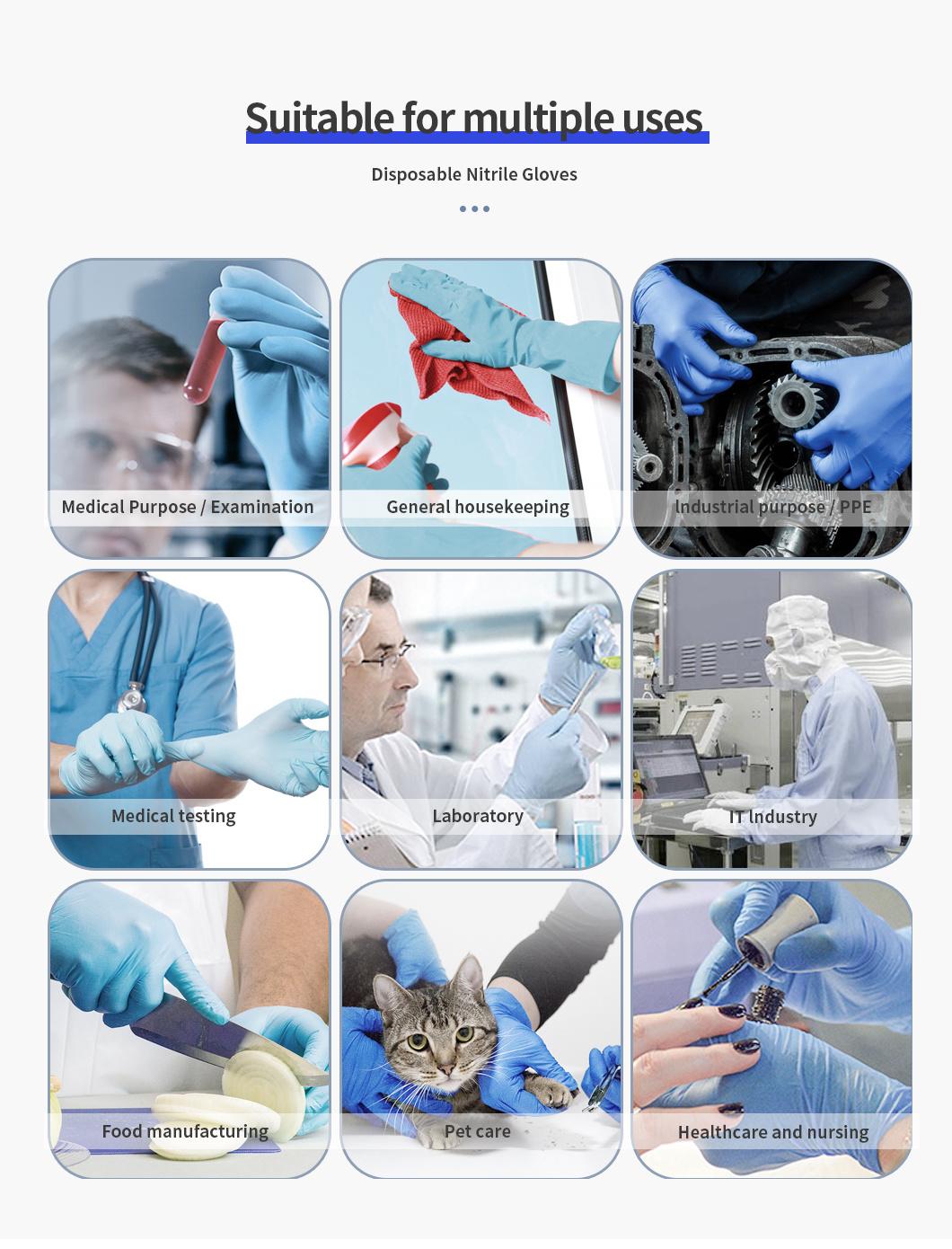 Non-Powder Cleaning Service Gloves Nitrile and Vinyl Mixed Disposable Gloves