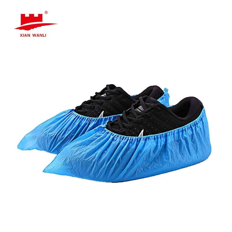 High Quality Disposable Plastic CPE PE Shoe Cover Anti-Skid Blue