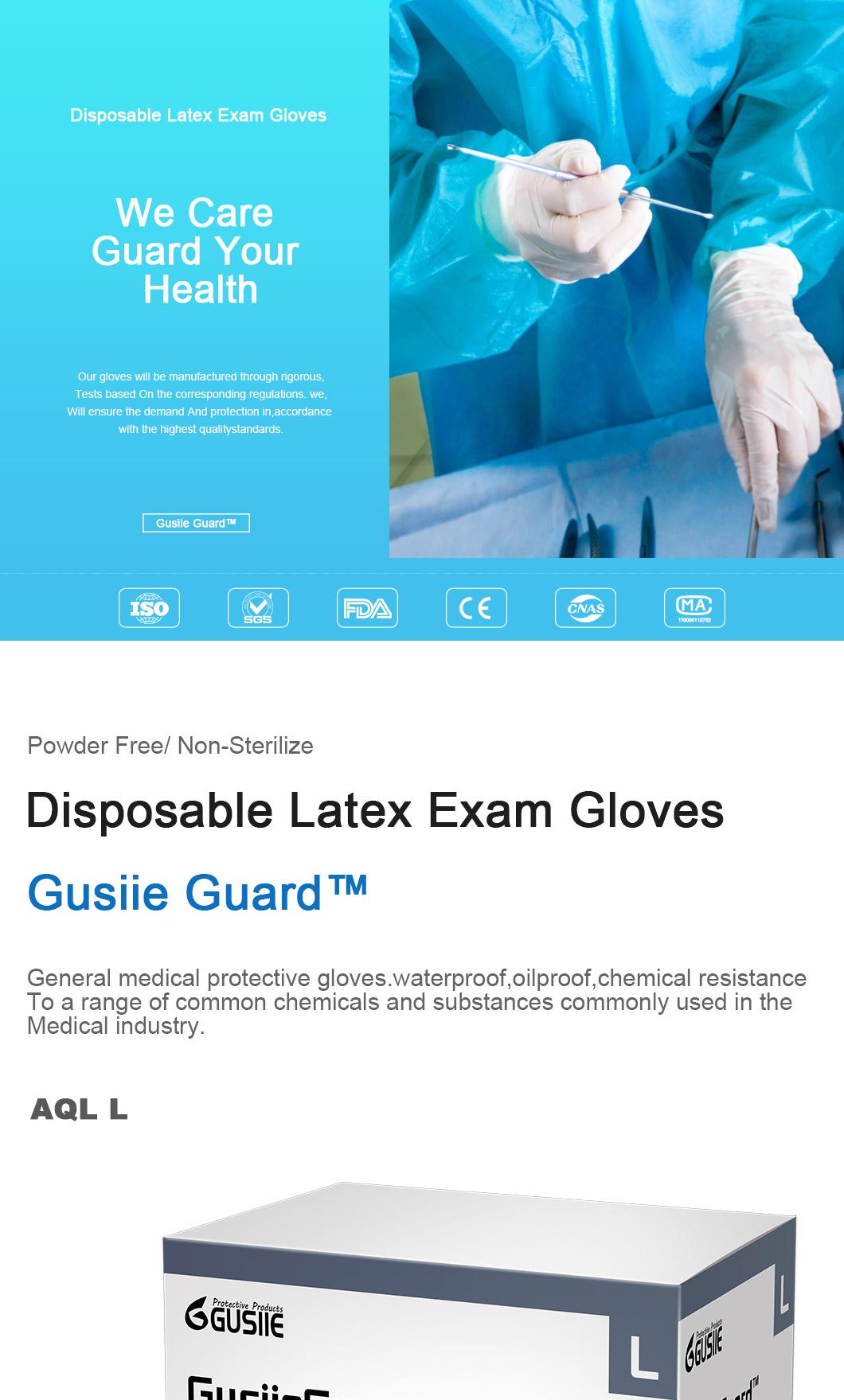 Disposable Powder Free Medical Examination Health Work Inspection Nitrile Latex Gloves