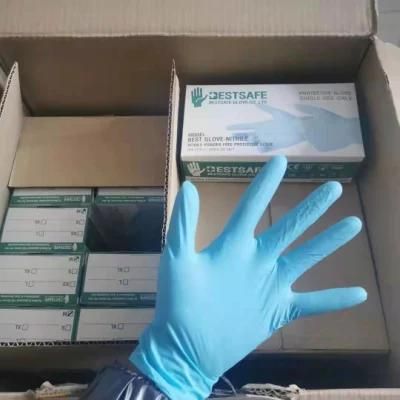 Disposable Blue Nitrile Gloves Powder Free for Medical Use