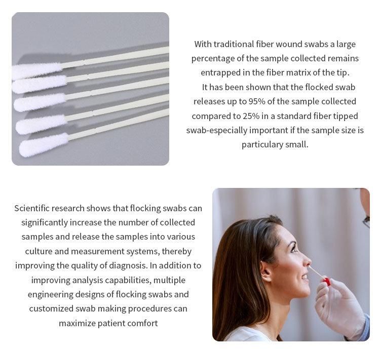 Children Sterile Nasal Swabs Sampling Flocked Swab for Testing