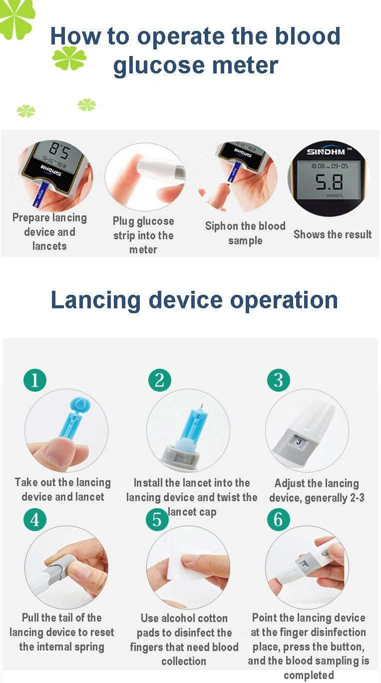 Quick Measurement Blood Glucose Test Strips for Diabetics with Measuring Hct