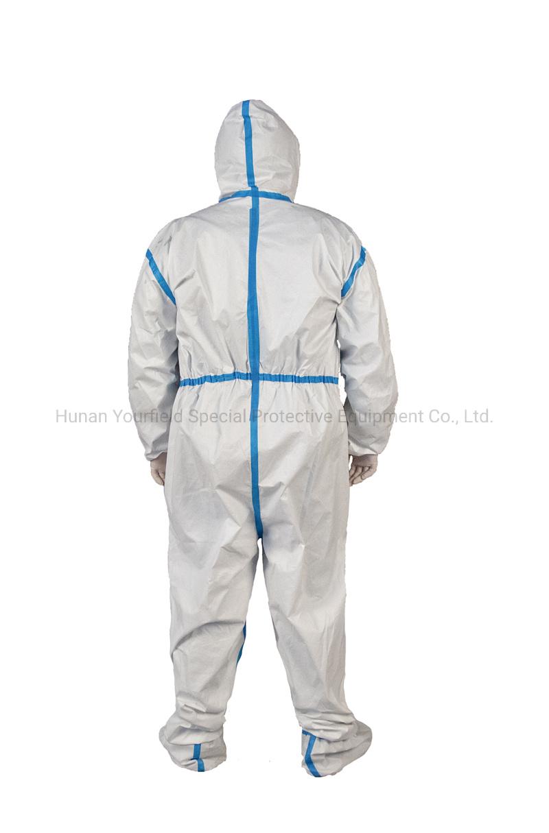 Ce FDA Safety Coverall in Stock Disposable Protective Clothing Coverall