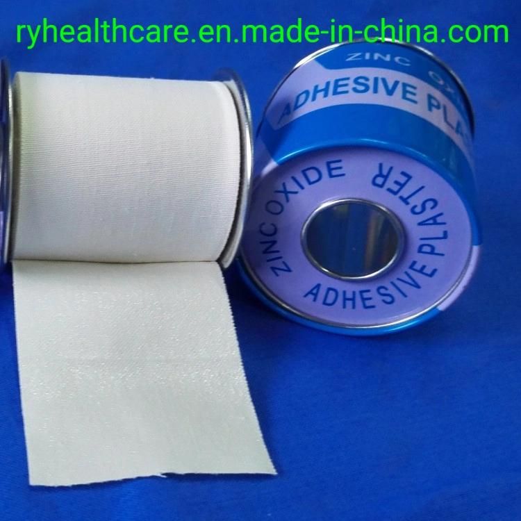 China Supplier Medical Adhesive Plaster Zinc Oxide Tape with Plastic Cover Packing